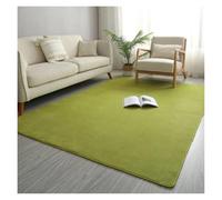 LSYHHXC Alfombras Salon Alfombras for Sala de Estar Moderna, Alfombra Gruesa Terciopelo Coral, Color sólido, Dormitorio, mesita Noche, Tatami, for Gatear(Green,60X120CM)