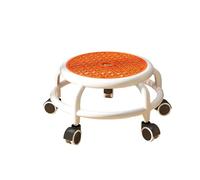 LSYHHXC Low Roller Seat Chair 360 Rotating Pedicure Stool Multipurpose Universal Wheel for Home Office Library Salons Barber Shop 16(Orange A)
