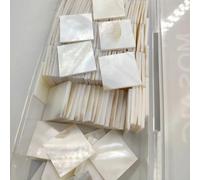 LSYHHXC Mosaico Tesela Azulejo de Mosaico de nácar for Manualidades, decoración Cuadrada, Redonda, Hexagonal, Forma de Abanico, Color Blanco Puro, 25 uds. 88(Square)