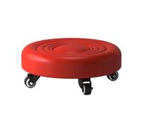 LSYHHXC Taburete bajo con polea, Taburete Ruedas de Baja Altura, Cuero, pequeño extraíble for el hogar, Redondo Asiento 16(B Corrugated Red)