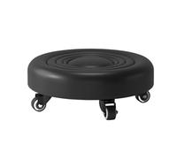 LSYHHXC Taburete bajo con polea, Taburete Ruedas de Baja Altura, Cuero, pequeño extraíble for el hogar, Redondo Asiento 16(B Corrugated Black)