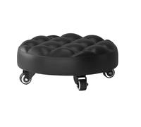 LSYHHXC Taburete bajo con polea, Taburete Suave de Altura Baja Ruedas, Asiento Cuero, Redondo for el hogar, la Oficina y Garaje 16(B Bread Black)