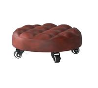 LSYHHXC Taburete bajo con Ruedas Giratorio Patas de Cuero for el hogar Oficina Fitness 16(Bread Style Brown)