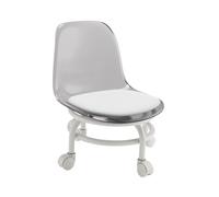 LSYHHXC Taburete Bajo con Ruedas Y Respaldo, Polea, For Pedicura, Asiento For Limpieza, Flexiones, Deportes De Oficina 16(Gray)