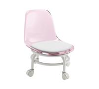 LSYHHXC Taburete Bajo con Ruedas Y Respaldo, Polea, For Pedicura, Asiento For Limpieza, Flexiones, Deportes De Oficina 16(Pink)