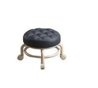 LSYHHXC Taburete Bajo Universal con Ruedas, Pequeño, Silencioso, Giratorio, For Limpiar El Suelo, Polea Y For Que Los Niños Aprendan A Caminar 16(Black Stool)