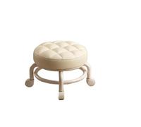 LSYHHXC Taburete Bajo Universal con Ruedas, Pequeño, Silencioso, Giratorio, For Limpiar El Suelo, Polea Y For Que Los Niños Aprendan A Caminar 16(White Stool)