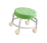 LSYHHXC Taburete con Ruedas de Baja Altura, pequeño, Resistente y Giratorio 360°, reposapiés, for Salones, oficinas, garajes, peluquerías 16(Green)