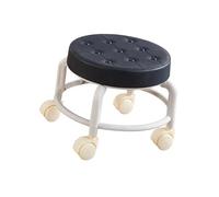 LSYHHXC Taburete con Ruedas de Baja Altura, pequeño, Resistente y Giratorio 360°, reposapiés, for Salones, oficinas, garajes, peluquerías 16(Black)