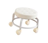 LSYHHXC Taburete con Ruedas de Baja Altura, pequeño, Resistente y Giratorio 360°, reposapiés, for Salones, oficinas, garajes, peluquerías 16(Khaki)