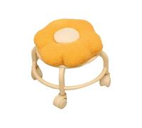 LSYHHXC Taburete con Ruedas giratorias universales Reposapiés Forma de Flor for mesita Noche, Porche, Dormitorio, Sala Estar y Entrada 16(Yellow)