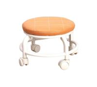 LSYHHXC Taburete con Ruedas y polea de Asiento Redondo bajo Rodillo, reposapiés pequeño, Taburete Corto, Baja Altura, for Zapatos, para 16(Pink)