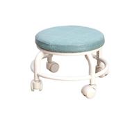 LSYHHXC Taburete con Ruedas y polea de Asiento Redondo bajo Rodillo, reposapiés pequeño, Taburete Corto, Baja Altura, for Zapatos, para 16(Blue)