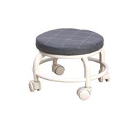 LSYHHXC Taburete con Ruedas y polea de Asiento Redondo bajo Rodillo, reposapiés pequeño, Taburete Corto, Baja Altura, for Zapatos, para 16(Gray)