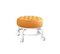 LSYHHXC Taburete Giratorio de 360 Grados Cuero sintético, Multifuncional, Resistente, Asiento bajo, Impermeable, Redondo, con Ruedas 16(Pink)