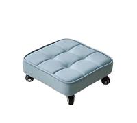 LSYHHXC Taburete Giratorio for el hogar, Taburete bajo con polea y Rueda Universal, Banco Multifuncional for Sala de Estar, for Dormitorio 16(Blue Square)