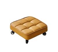 LSYHHXC Taburete Giratorio for el hogar, Taburete bajo con polea y Rueda Universal, Banco Multifuncional for Sala de Estar, for Dormitorio 16(Orange Square)