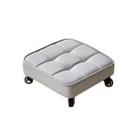 LSYHHXC Taburete Giratorio for el hogar, Taburete bajo con polea y Rueda Universal, Banco Multifuncional for Sala de Estar, for Dormitorio 16(Light Grey Square)