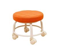 LSYHHXC Taburete Multifuncional con polea, Asiento Resistente, rotación de 360 Grados, Impermeable, Ruedas, Baja practicidad, for Ejercicios Perezosos 16(Orange)