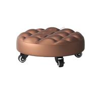 LSYHHXC Taburete Multifuncional de Cuero con Ruedas Baja Altura, Taburete Redondo for el hogar, la Oficina y Fitness 16(Color-02)