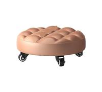 LSYHHXC Taburete Multifuncional de Cuero con Ruedas Baja Altura, Taburete Redondo for el hogar, la Oficina y Fitness 16(Color-05)