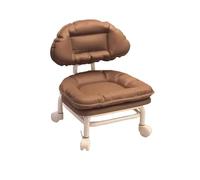 LSYHHXC Taburete pequeño con Ruedas giratorias de 360 Grados, Respaldo polea for el hogar, Taburete bajo, Banco móvil Asiento Giratorio for Zapatos 16(Coffee)