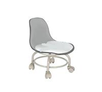 LSYHHXC Taburete pequeño for el hogar con Respaldo y Rueda Universal, Banco Blando, Silla pequeña, polea, Taburete bajo 16(Acrylic Gray)
