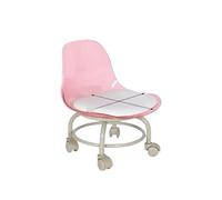 LSYHHXC Taburete pequeño for el hogar con Respaldo y Rueda Universal, Banco Blando, Silla pequeña, polea, Taburete bajo 16(Acrylic Powder)