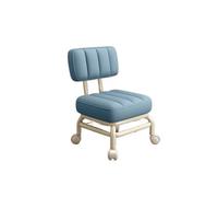 LSYHHXC Taburete pequeño for el hogar con Respaldo y Rueda Universal, Banco Blando, Silla pequeña, polea, Taburete bajo 16(Sky Blue)