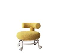LSYHHXC Taburete rodante con Respaldo Escalonado Silla giratoria móvil bajo Ruedas for Puerta Resistente Dormitorio de casa Sala Estar 16(Yellow)