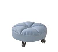 LSYHHXC Taburete rodante Resistente for sofá, reposapiés con Ruedas, Asiento, Taburete Corto, minitaburete for Garaje, salón de Fitness, peluquería, Cocina 16(Light Blue)