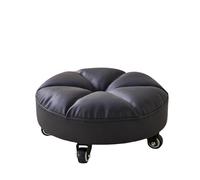 LSYHHXC Taburete rodante Resistente for sofá, reposapiés con Ruedas, Asiento, Taburete Corto, minitaburete for Garaje, salón de Fitness, peluquería, Cocina 16(Black)