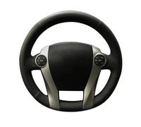LSYSND Funda para Volante de Coche de Cuero Negro Cosida a Mano para Toyota Prius 2009 2010 2011 2012 2013 2014 2015 Aqua 2014 2015