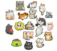 LSYYSL 18 piezas de flores para zapatos de gato, bonito juego de accesorios de zapatos de dibujos animados, accesorios de zapatos de bricolaje, decoración creativa de hebilla de zapatos, talla única,