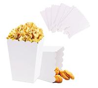 LSYYSL 20pcs Bandejas de palomitas de maíz blancas, bandejas de postre, cajas de mesa de fiesta, contenedores de palomitas de maíz de papel para fiestas, picnics, noches de cine, etc.