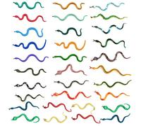 LSYYSL 32 serpientes de plástico realistas, mini serpientes de selva tropical, serpientes falsas, accesorios de juego de bromas, fiesta de la selva, accesorios de jardín, adecuado para Halloween