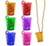 LSYYSL 6 vasos de licor colgantes de plástico de colores para novia, con cadena, decoración para fiestas, bodas, despedidas de soltero, Halloween