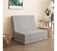 LSyySy Cubrecolchón plegable de espuma viscoelástica, almohadilla portátil para dormir para viajes e invitados con funda lavable