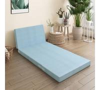 LSyySy Cubrecolchón plegable de espuma viscoelástica, almohadilla portátil para dormir para viajes e invitados con funda lavable
