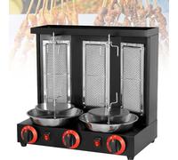 LSyySy Máquina para asar, máquina de cocción de pollo shawarma con 2 quemadores, pollo de engorde de propano vertical, horno de asador giroscópico, kebab, para el hogar, restaurante, cocina, fiesta,