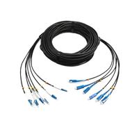 LSZH - Cable de fibra óptica blindado para exteriores, monomodo, 2 núcleos, 4 núcleos, 6 núcleos, 8 núcleos, retardante de llama, longitudes de 250 m y 300 m (6 núcleos 6SC-6SC 300 m)