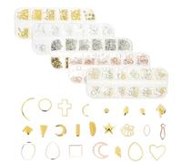 LSZOZPOSTER Nail accessories,15 Boxes Metal Nail Decoration Nail Art Gems Wedding Jewelry Nail Rhinestones Nail Art Charms Gems for Nails Nail Gems Nail