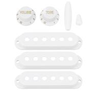 LT Easiyl 1 Juego de Cubiertas de Pastillas de Estilo Vintage con Perillas Punta de Interruptor Kit de Accesorios de Punta de Brazo de Trémolo Compatible con Fender Stratocaster Strat
