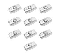 LT Easiyl 10 Clips para Cuerda de Alambre de Acero Galvanizado con Forma de Huevo Abrazadera para Cable Adecuada para Diámetro de 4 Mm Cuerda de Cable de Acero con Doble Orificio de 32,5 Mm X 19,5 Mm