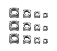 LT Easiyl 100x Kit Surtido de Tuercas Cuadradas de Acero M5x0.8mm M6x1.0mm M8x1.25mm M10x1.5mm Tuercas de Soldadura de Paso para Tubos Muebles Mesas Estantes