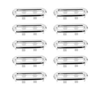 LT Easiyl 10pcs Lavabo Cubierta de Desbordamiento 47,5 x 13 mm Ovalado Lavabo Anillo Desbordamiento Cocina Baño Lavabo Revestimiento Tapa Agujero Desbordamiento Plata