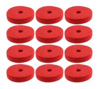 LT Easiyl 12 piezas de fieltro de lana para platillos de 40 mm, almohadillas de fieltro para tambor de jazz, arandelas de fieltro suaves redondas rojas, soporte de platillo, almohadillas de fieltro de