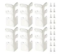 LT Easiyl 12 piezas de protectores de esquina de metal para zócalos con tornillos para muebles de sala de estar, oficina y cajas de regalo de joyería, embalaje 4,8x2,9x2,1 cm Blanco Níquel