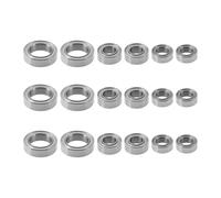 LT Easiyl 18pcs Juego de Rodamientos de Bolas de Repuesto para Coche RC 4x7x2,5mm 4x8x3mm 7x11x3mm Compatible con Wltoys 1/14 144001
