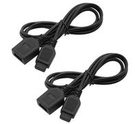 LT Easiyl 2 Cables De Extensión De Mango De Controlador De 9 Pines Compatibles con Sega Genesis Compatible con Mega Drive 1 2 3 Cable De Controlador De 6 Pies De Longitud (Negro)